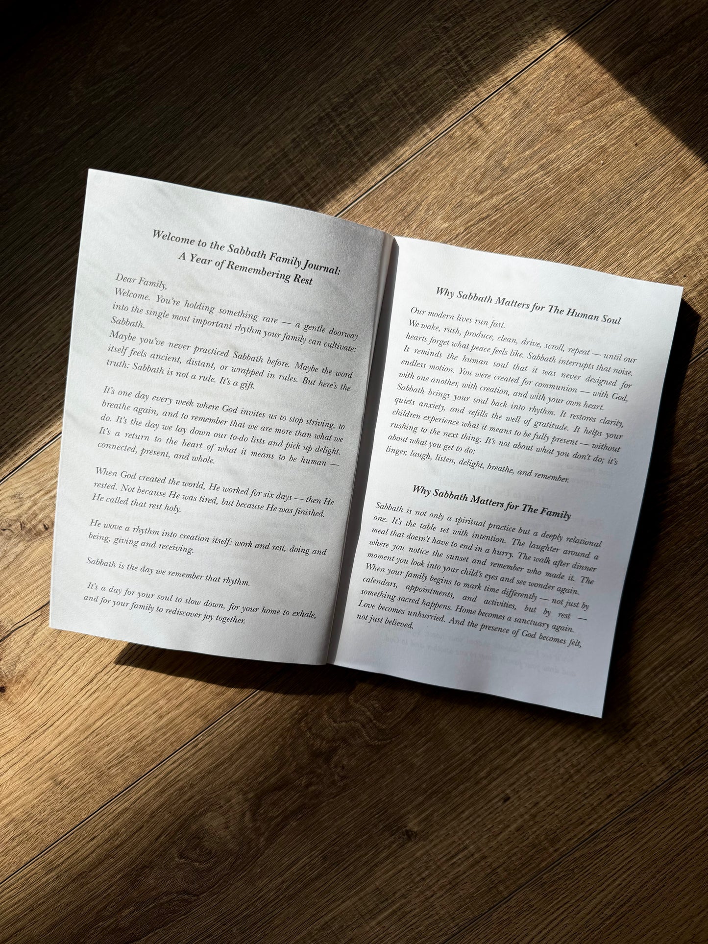Sabbath Family Memories Journal