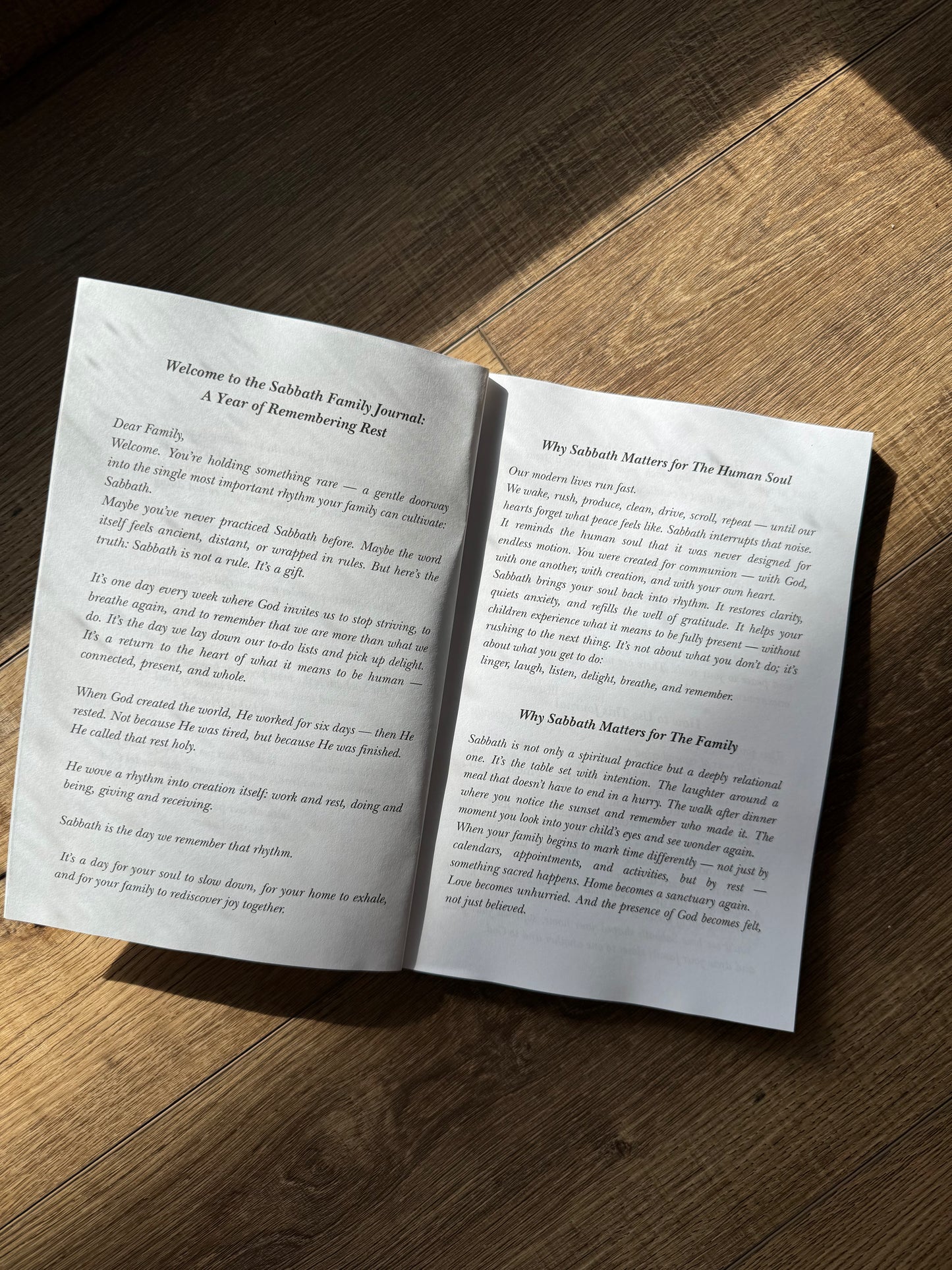 Sabbath Family Memories Journal