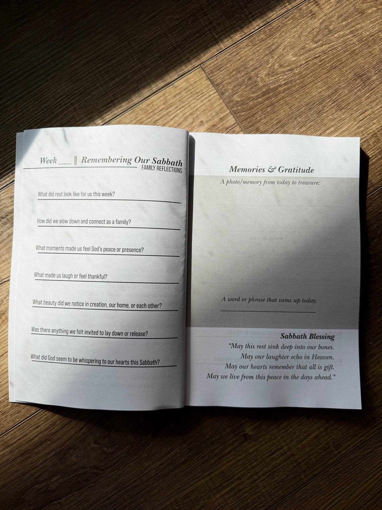 Sabbath Family Memories Journal