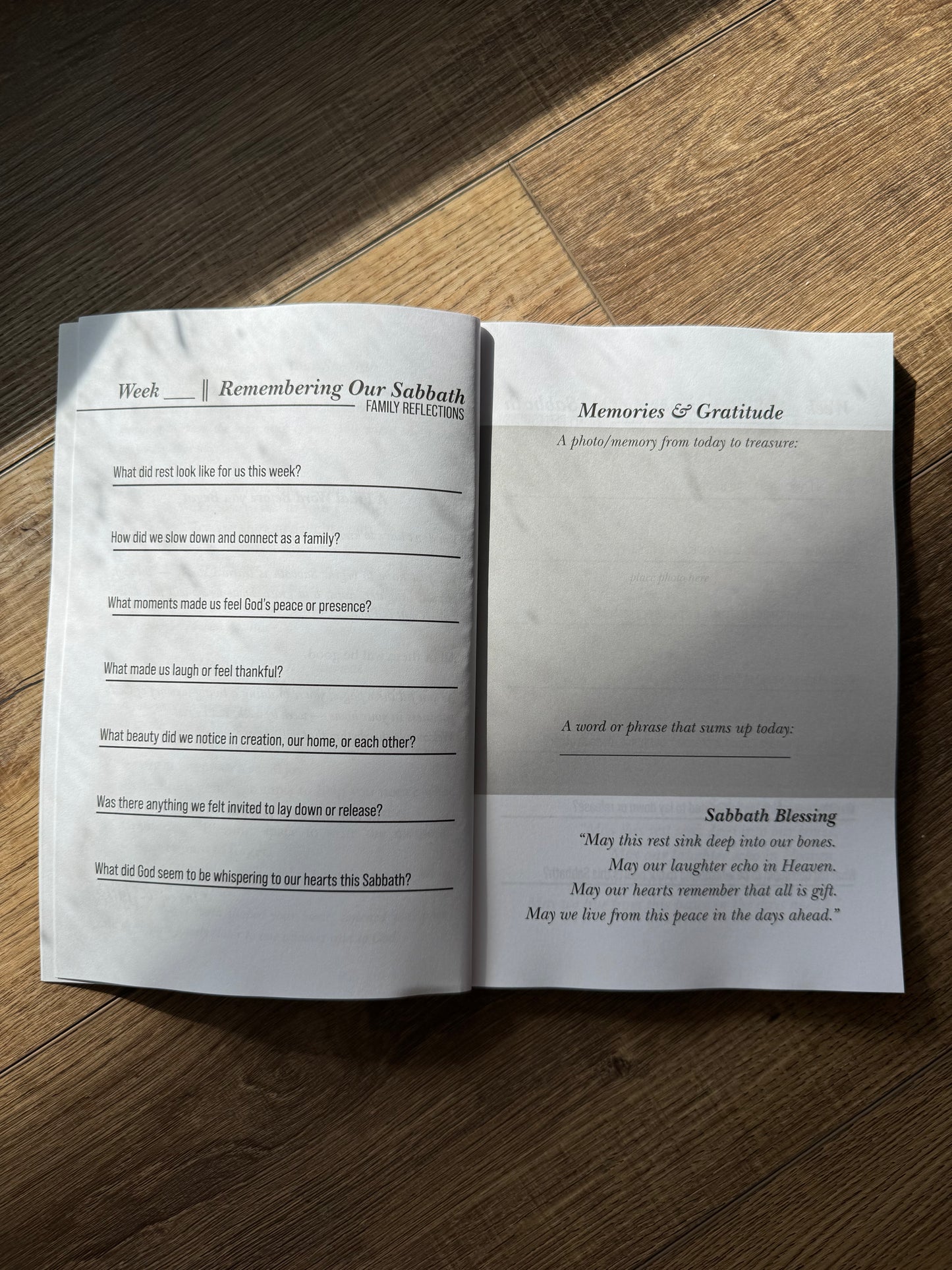 Sabbath Family Memories Journal